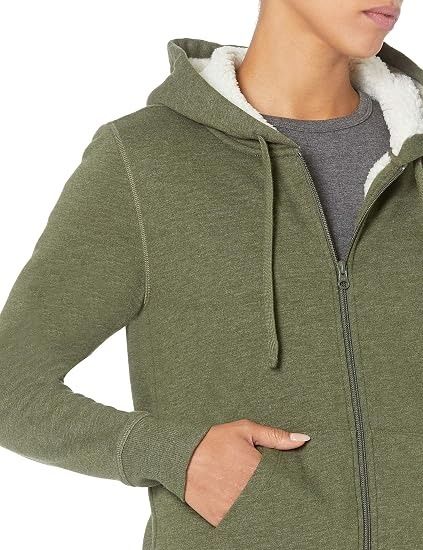 Green Zip-Up Hoodie With Sherpa Lining image 5